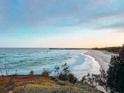 Coastal lookout and beach views Ballina at sunset
