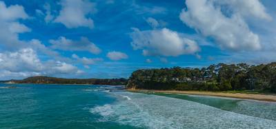 Clouds and the sea on a beautiful spring day at the coast