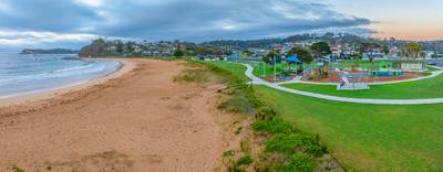 Aerial Sunrise at the Seaside in Malua Bay