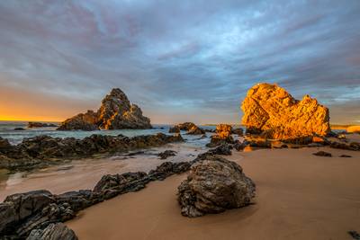 Morning camel rock surf beach, this amazing beach and rock formation in Bermagui a town on the far south coast of NSW Australia.