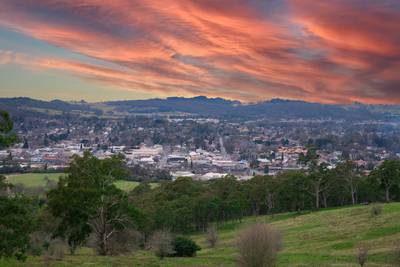 Panoramic views of Bowral in NSW Southern Highlands Australia
