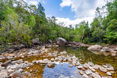 Rock pools at Upper Stoney Creek, Byfield National Park, Queensland.