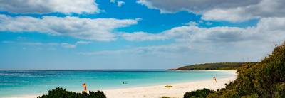 Beach view with life saver on ski in beautiful paradise environment