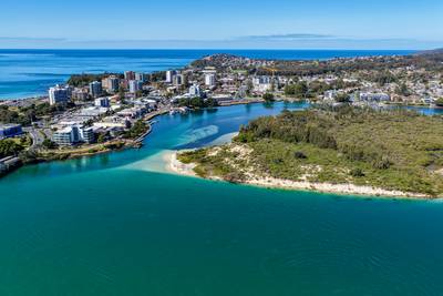 A breathtaking aerial view of Forster on the Mid North Coast.