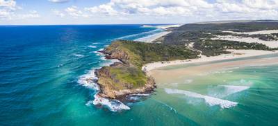 Panorama of Waddy Point on Fraser Island