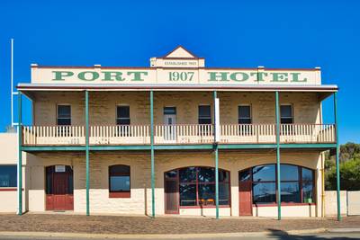 The historic Port Hotel in the remote seaside town of Hopetoun, Western Australia