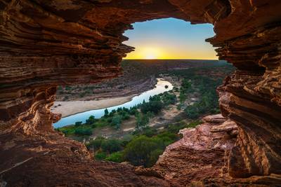 sunrise at natures window in kalbarri national park, western australia 2