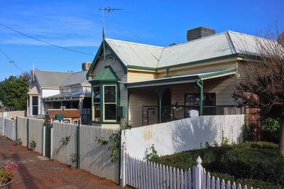 Historic, old, cottages built in the turn-of-the-century style in Kalgoorlie-Boulder, Western Australia