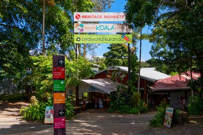 Kuranda Village is a picturesque mountain retreat, 25km northwest of Cairns in Far North Queensland.