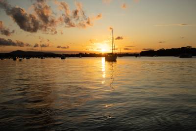 Orange sunset on the Noosa River