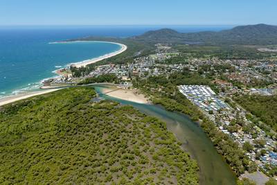 Aerial view over South West Rocks and surrounds, Mid North Coast of New South Wales, Australia