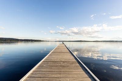 Warners Bay Wooden Jetty at Dawn on Lake Macquarie New South Wales Australia