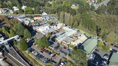 The main shopping district and train station of Wentworth Falls